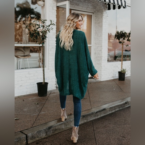 Vici Dolls Holiday Spirit Chenille Pocketed Dolman Cardigan - Pine Tree - Picture 8 of 10